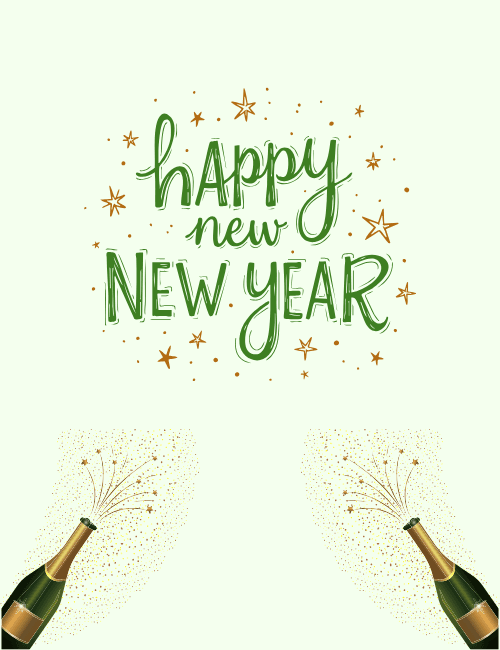 Champagne Celebration Happy New Year Card