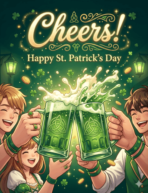 Cheers Beer Celebration St Patrick’s Day Card