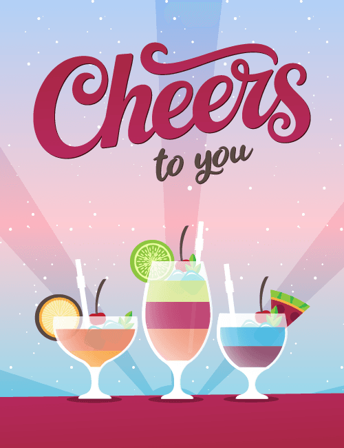 Cheers Cocktail Birthday Card