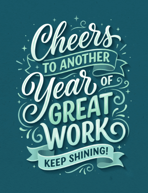 Cheers to Another Year of Great Work Card