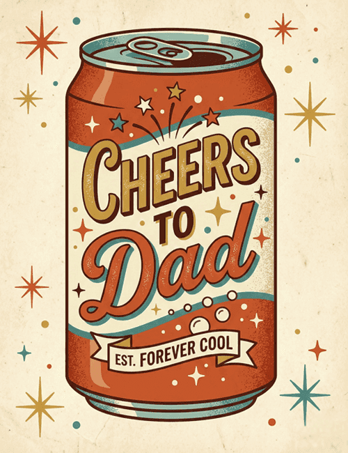 Cheers to Dad Vintage Father’s Day Card