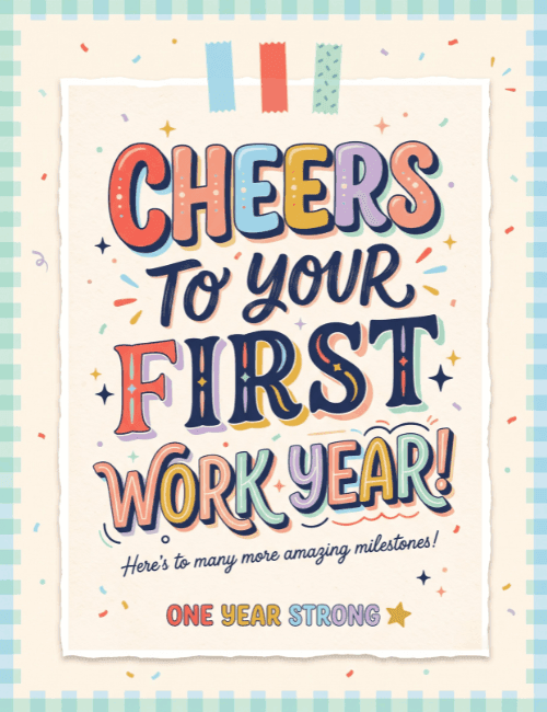 Cheers to Your First Work Year Card