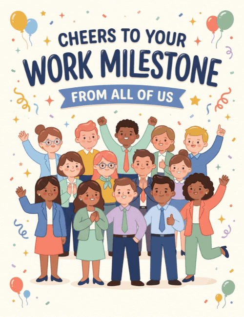 Cheers to Your Work Milestone Card