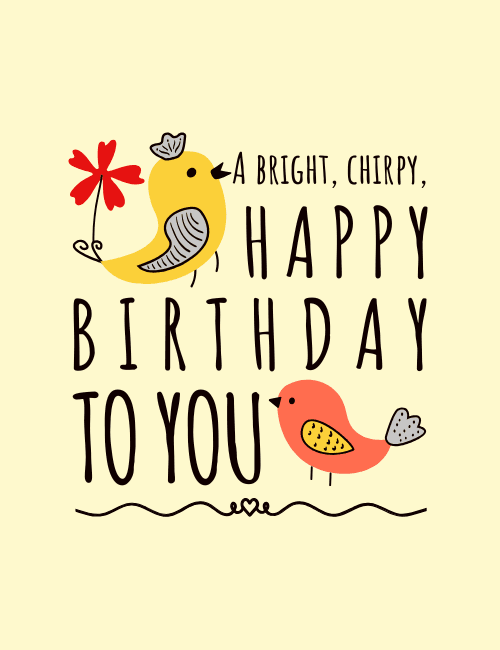 Chirpy Birds Birthday Card
