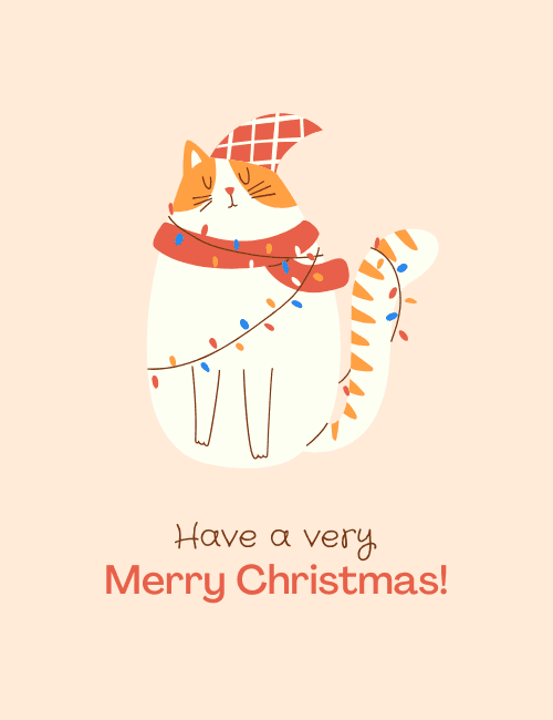 Christmas Cat Cute Card
