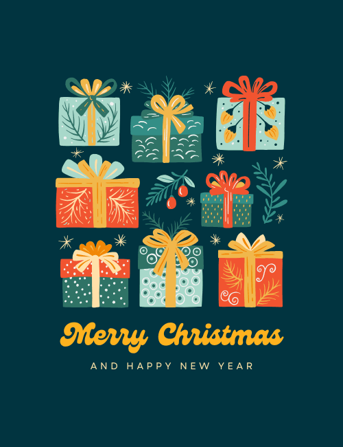 Christmas Presents Grid Card