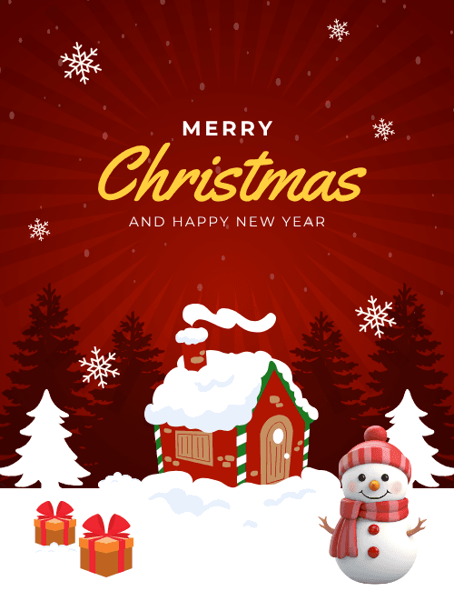 Christmas Snow House Card