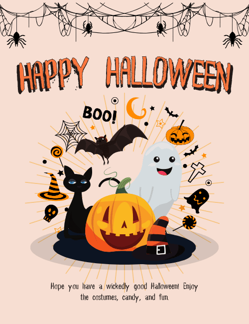 Classic Pumpkin & Ghost Card