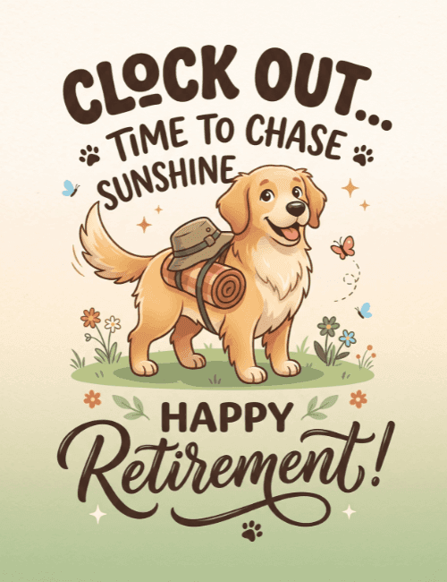 Clock Out Time to Chase Sunshine Retirement Card