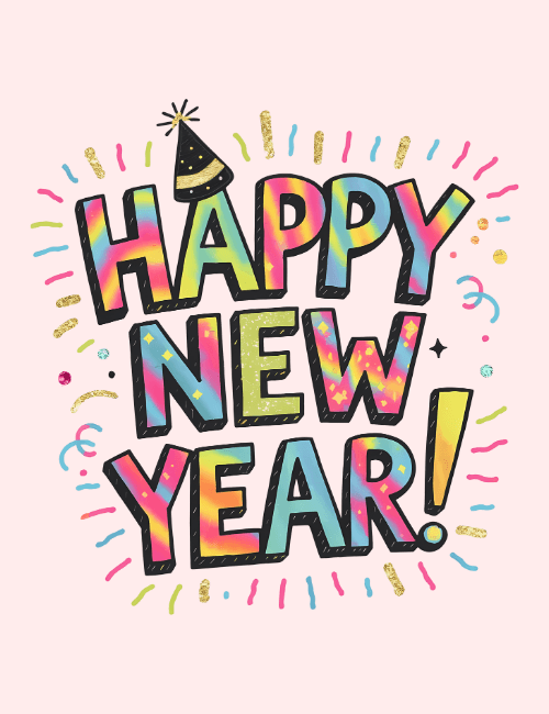 Color Splash Happy New Year Card