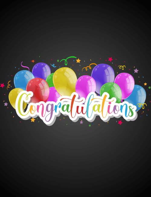Colorful Balloons Congrats Card