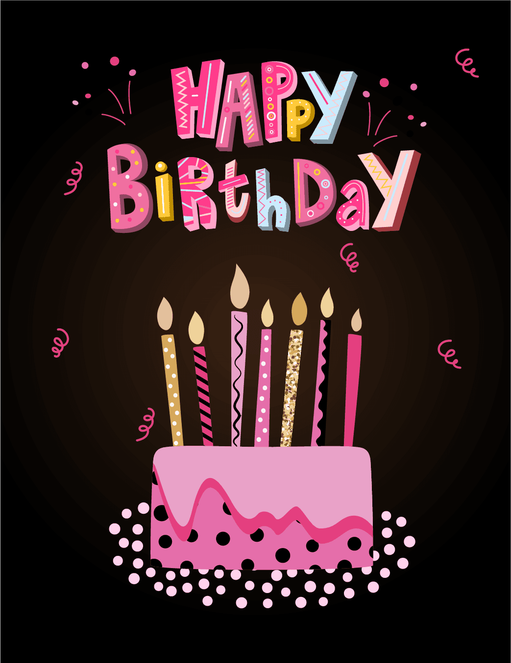 Colorful Birthday Cake Card
