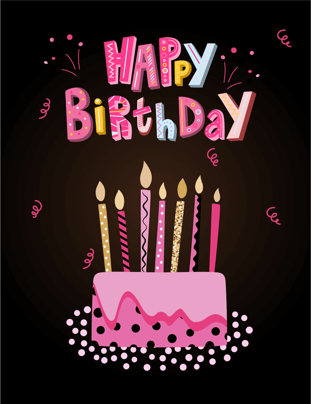Colorful Birthday Cake Card