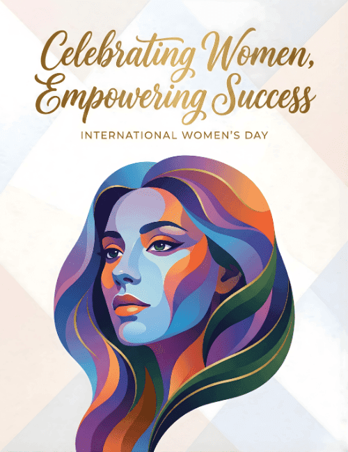 Celebrating Women: Colorful Modern Success Card