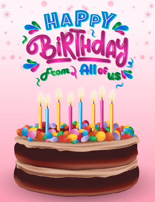 Colorful Sprinkle Cake Birthday From All of Us