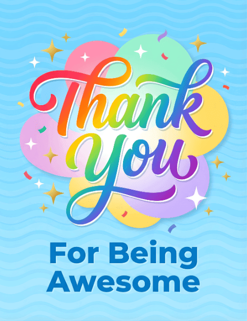 Colorful Thank You For Being Awesome Card | Fun Appreciation Greeting