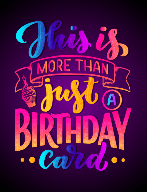 Colorful Typography Birthday Card