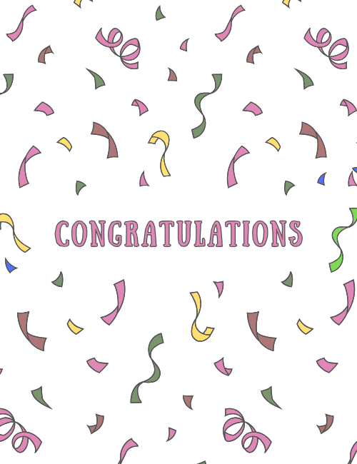 Confetti Pattern Congrats Card – Retro Minimal Style