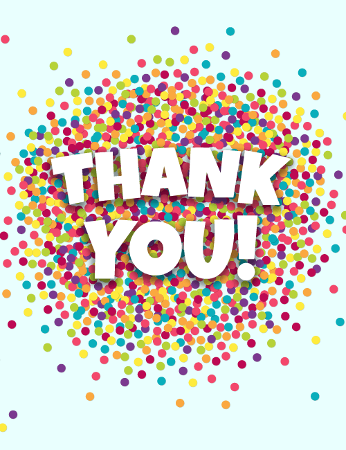 Bright Confetti Thank You Card – Bold & Festive Design