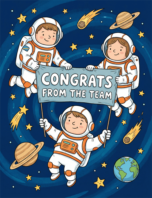 Astronaut Congrats from the team