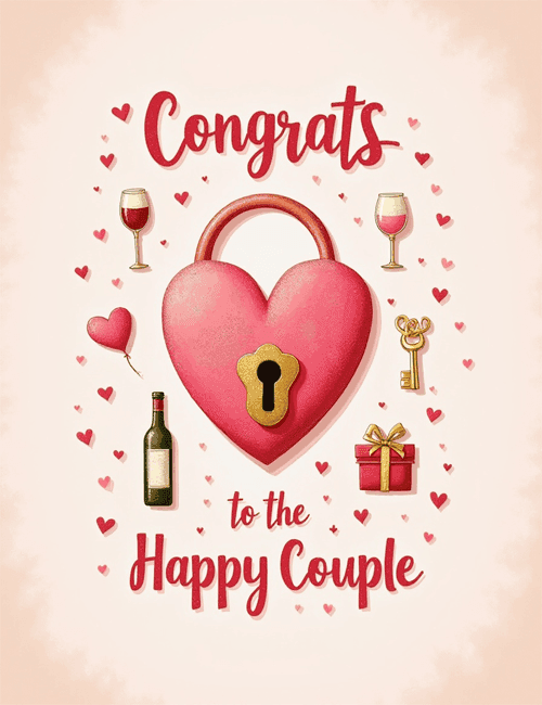 Congrats to the Happy Couple – Wedding Card