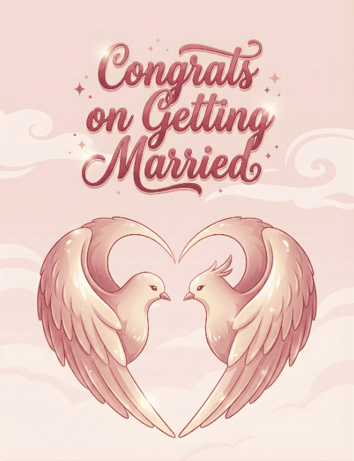 congrats on getting married wedding card