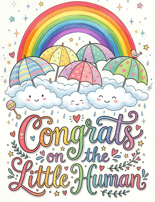 Congrats on the Little Human Baby Shower Card