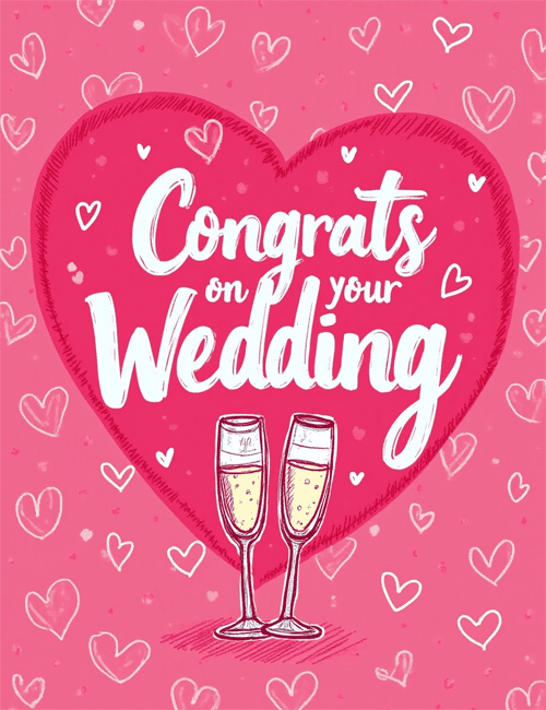 Congrats on Your Wedding – Heart Theme Card