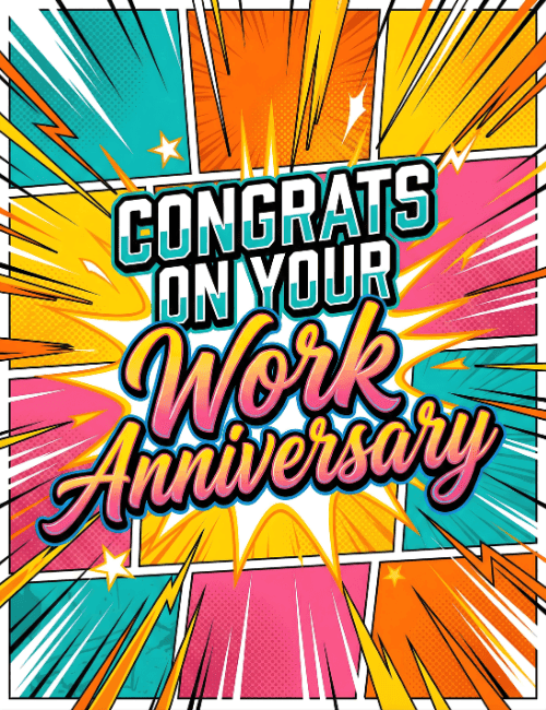 happy work anniversary from the entire team card
