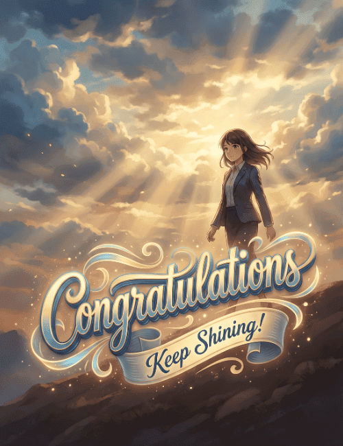 congratulations keep shining card