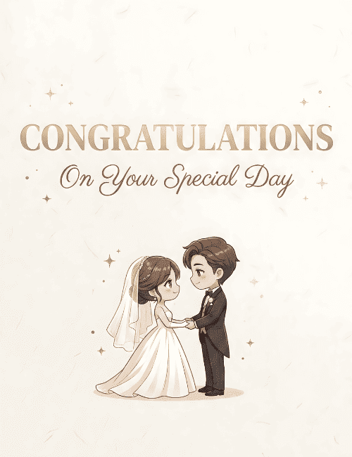 congratulations on your special day wedding card