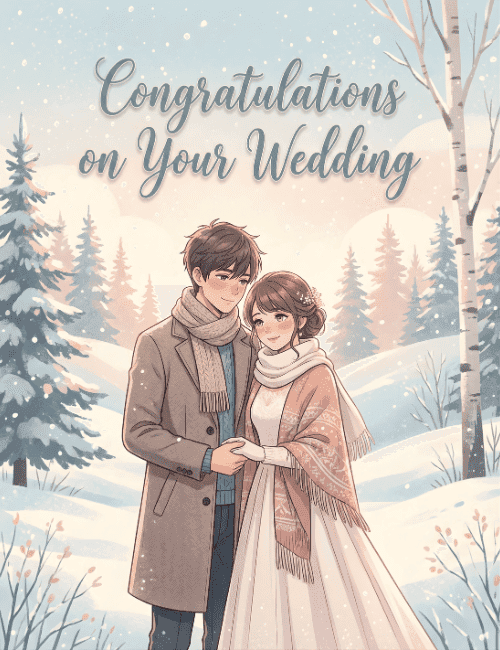 congratulations on your wedding winter card