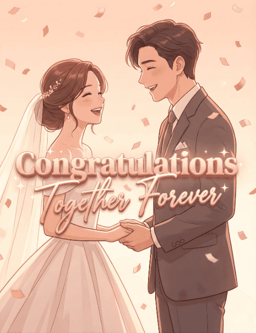 congratulations together forever wedding card