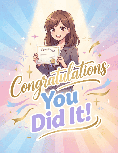 congratulations you did it success card