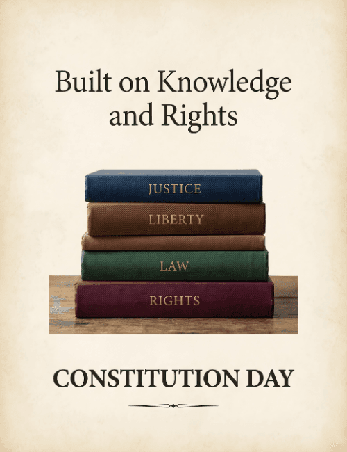 Constitution Day books justice liberty law rights stack
