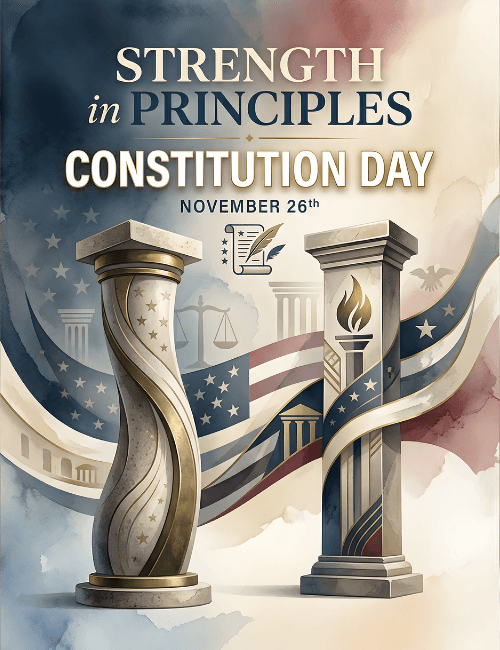Constitution Day pillars strength in principles card