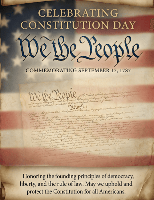 Constitution Day we the people flag document design