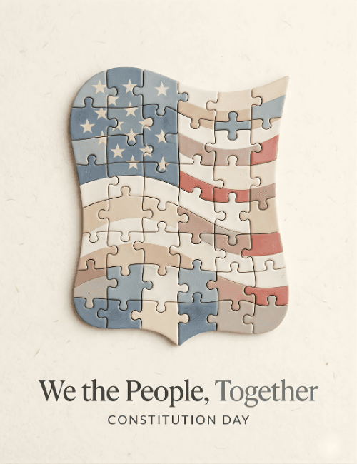Constitution Day puzzle flag we the people together