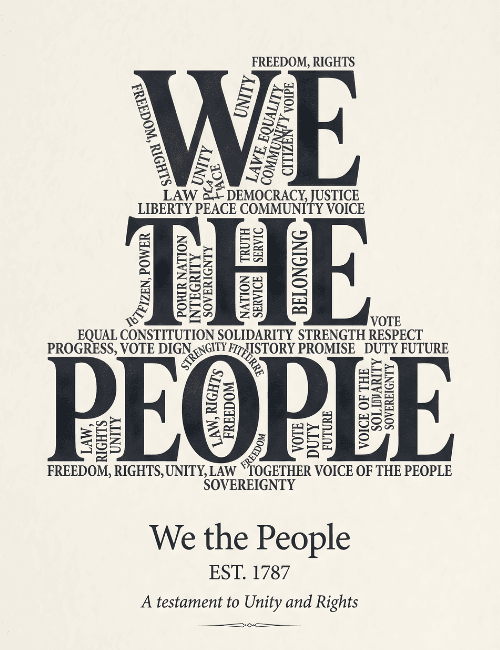 Constitution Day we the people word art design