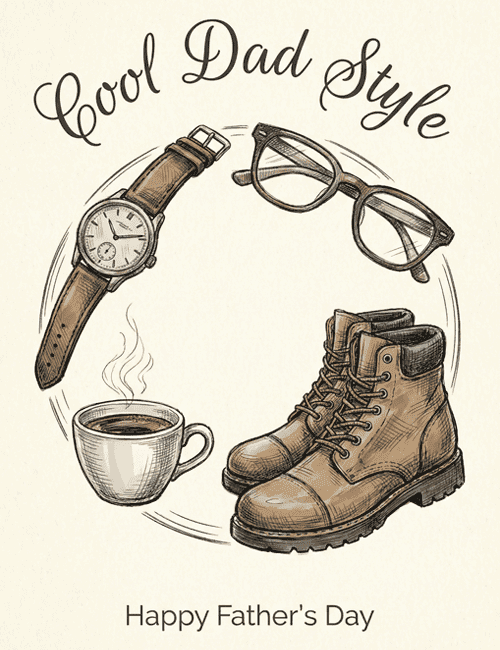 Cool Dad Style Vintage Father’s Day Card