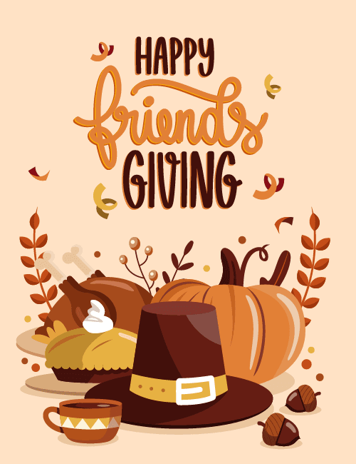 Pumpkin pie, hat, and coffee cup illustration