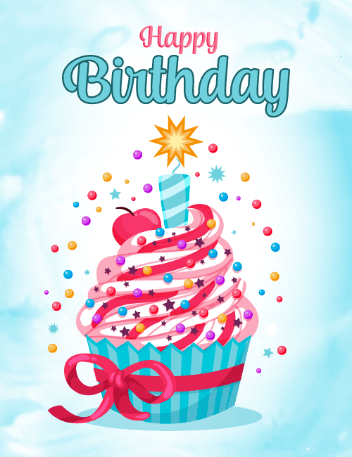 Cupcake Confetti Birthday Card