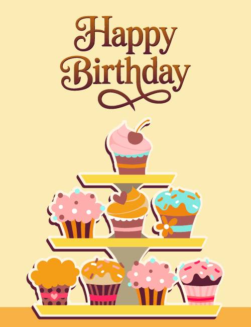 Cupcake Tower Birthday Card – Sweet & Stylish
