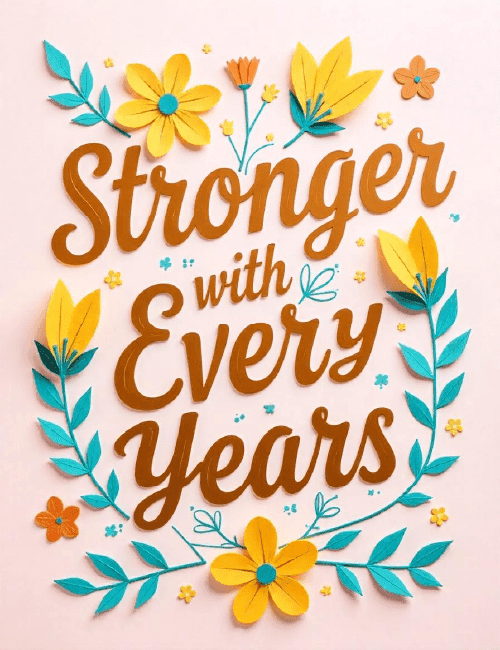 Stronger With Every Year – Uplifting Anniversary Card