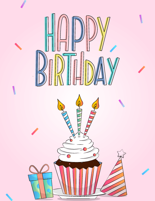 Cute Birthday Cupcake Card