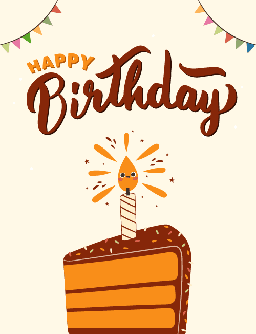 Cute Cake Slice Birthday Card