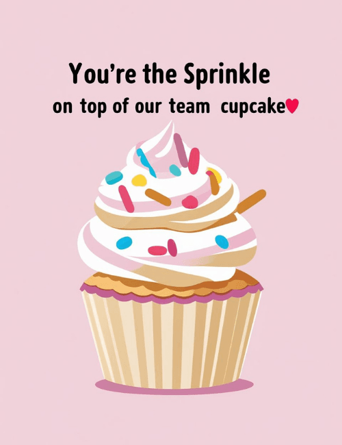 Cute Coworker Birthday Card – Team Cupcake Theme