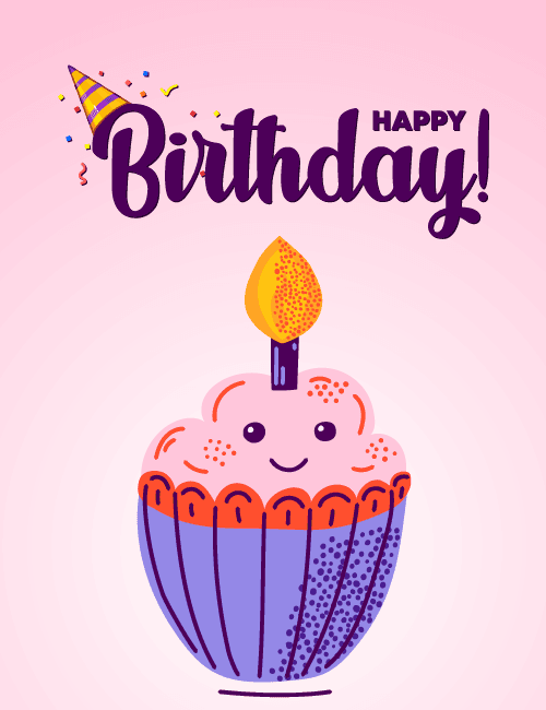 Cute Cupcake Birthday Card