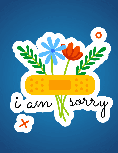 I Am Sorry – Cute Floral Bandage Sorry (Apology) Card