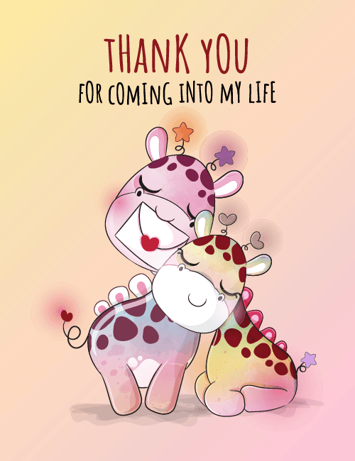 Cute Giraffe Thank You Card – Love & Friendship Theme